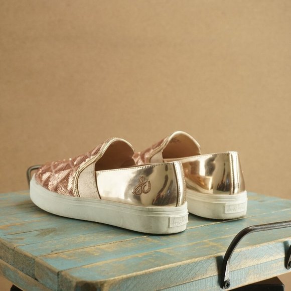 Sam Edelman Womens Sheena Pam Rose Gold Pink Sequin Slip On Sneakers Size 7 - Picture 7 of 12
